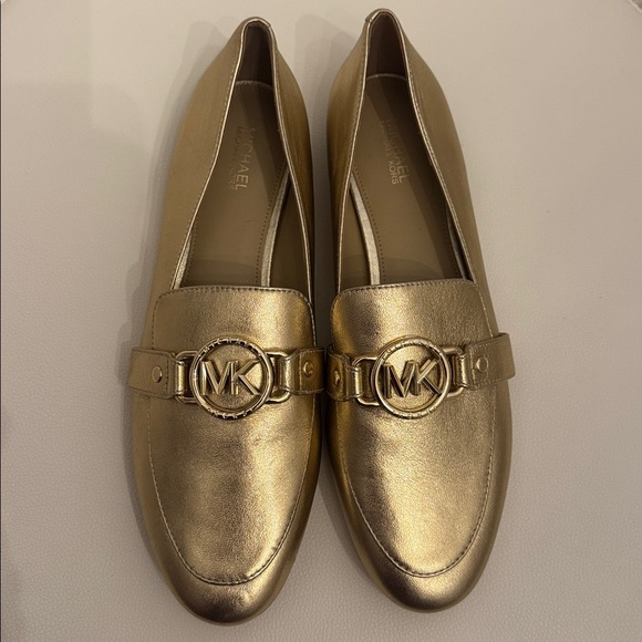 MICHAEL Michael Kors Shoes - Micheal Kors Rory Leather Loafers In Metallic Gold Women's Size 8. NWOT.